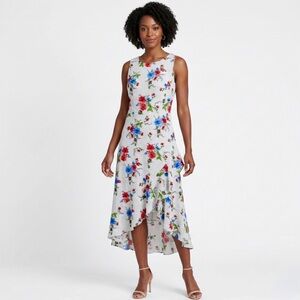 Studio One New York Floral & Polka Dot High-Low Ruffle Dress – Size 12
